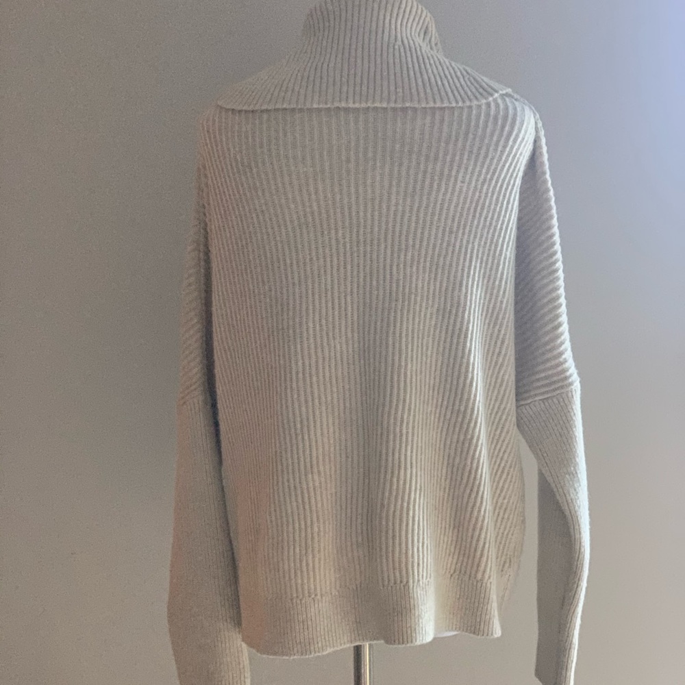 Lucky Brand Oversized Turtleneck Sweater L/XL Cozy Relaxed Boho Knit Pullover - Picture 3 of 5